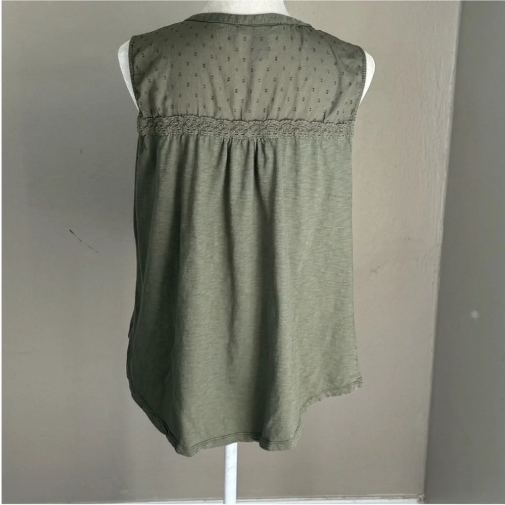 Style & Co Army Green Button Up Blouse - Picture 7 of 9